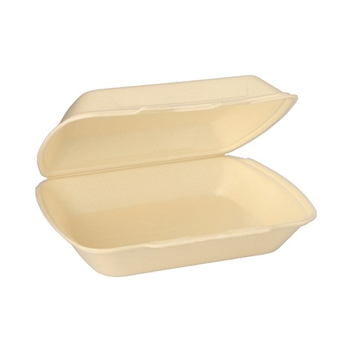 Menüboxen mit Klappdeckel, XPS ungeteilt 7,5 x 24,3 x 20,8 cm creme (Karton)