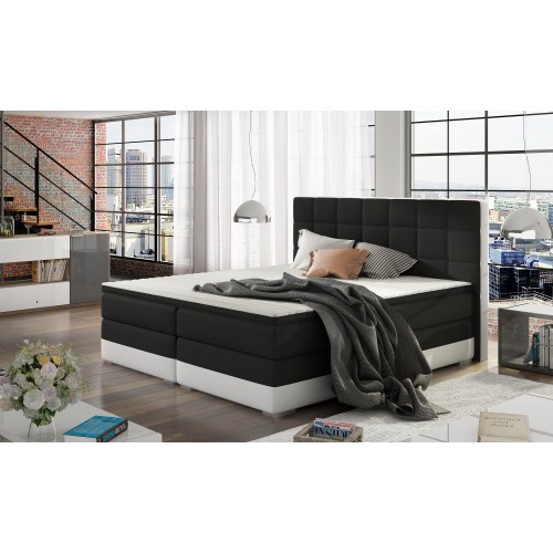 Lederbett Polster Bett Boxspring Betten Bettkasten 180x200cm Matratze