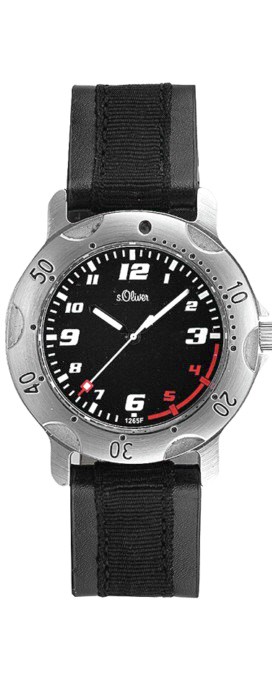 S.Oliver Leder-/ Textilband schwarz SO-1265-LQ