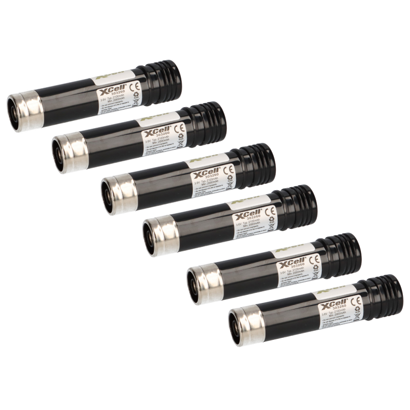 6x XCell Werkzeugakku für Black&Decker Ni-MH 3,6V / 2100mAh VP3621 VP100/VP130K