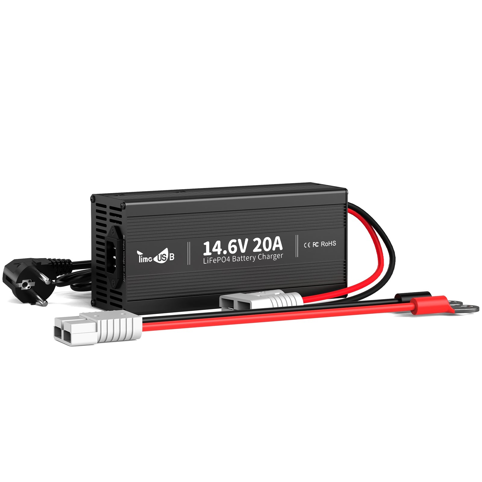 Timeusb Ladegerät LiFePO4 14,6V 20A für 12V Batterie