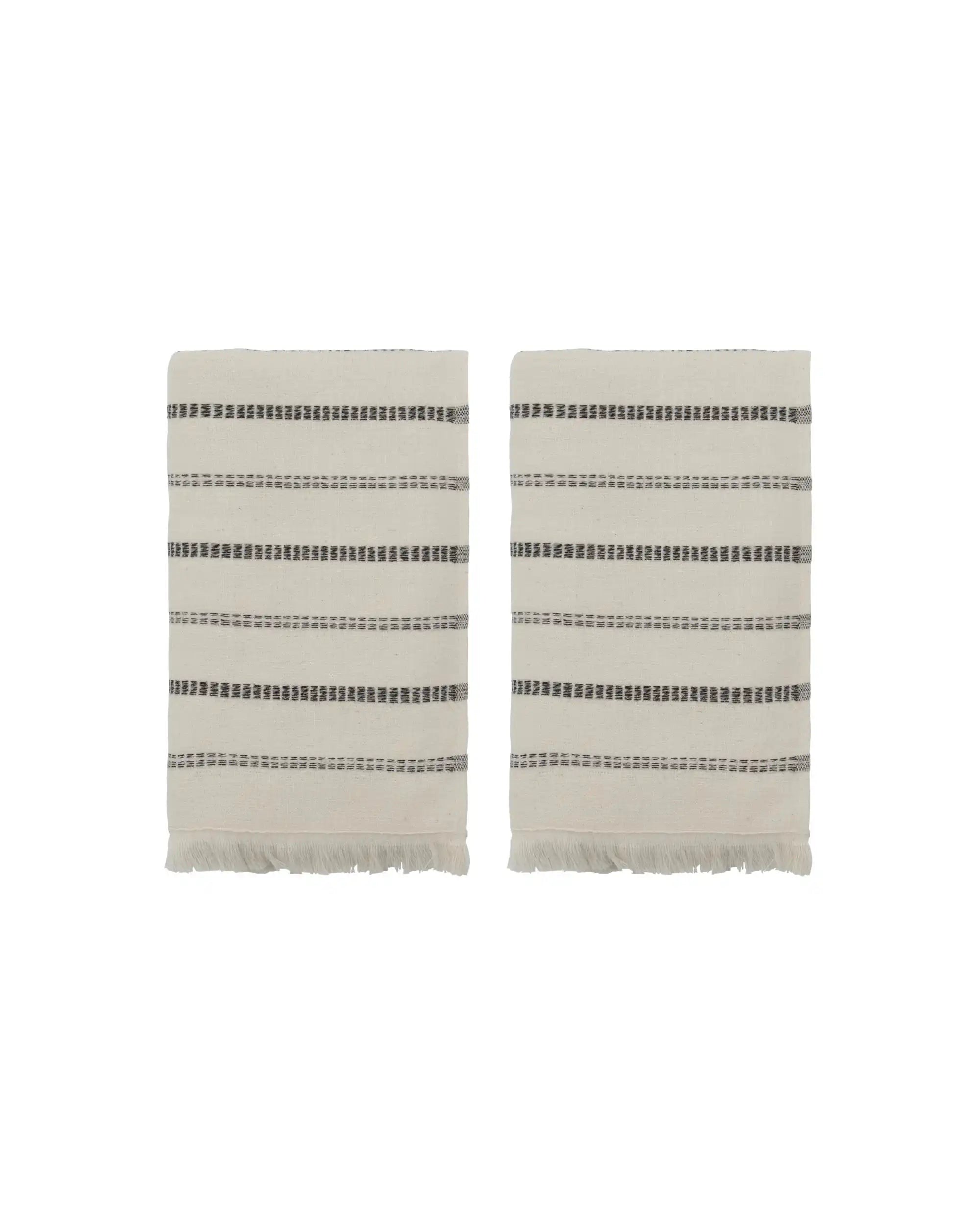 Meraki Handtuch True Gebrochen Weiß Schwarz 100x50cm - 2 Stück
