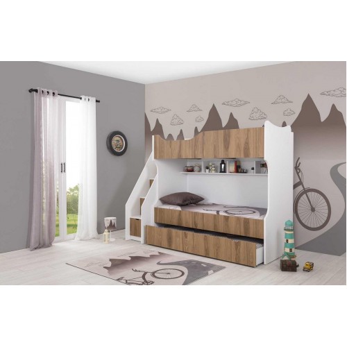 Kinderbett Etagenbett Bett Kindermöbel Weiß Garnitur Moderne Kinder