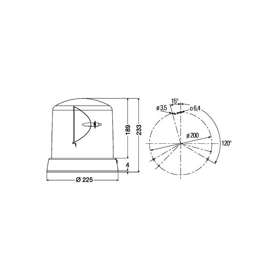Gyrophare KL8000F 12 orange fixe 48pcs
