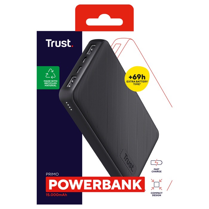 Trust PRIMO 15.000 mAh Powerbank ECO black