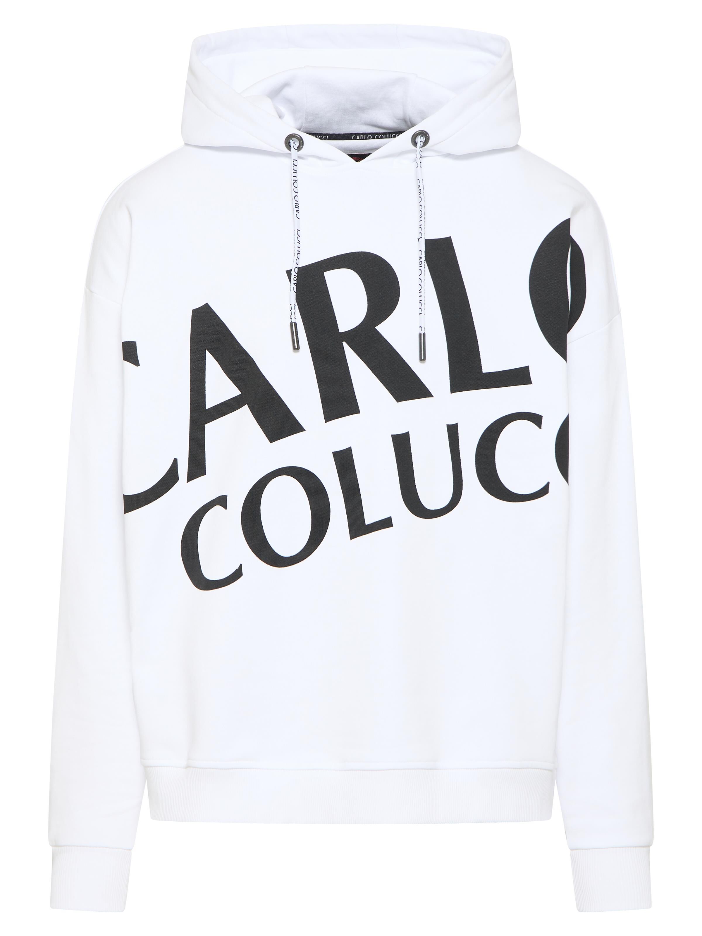 Carlo Colucci Oversize Hoodie mit Schriftzug - XXL XXL Weiß Weiß