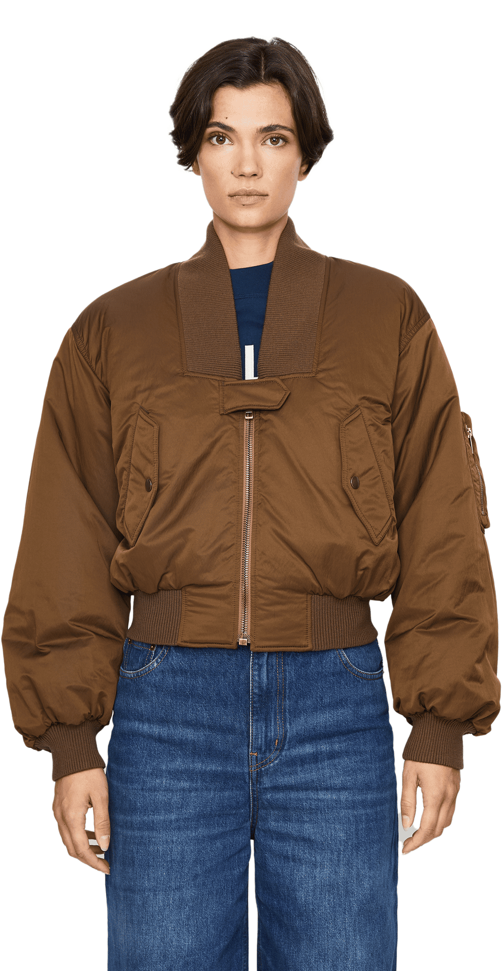 Voluminöse Bomberjacke Braun