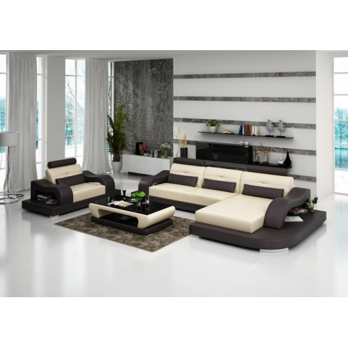Wohnlandschaft Ecksofa L-Form Sessel Set Garnitur Leder Couch 2tlg.