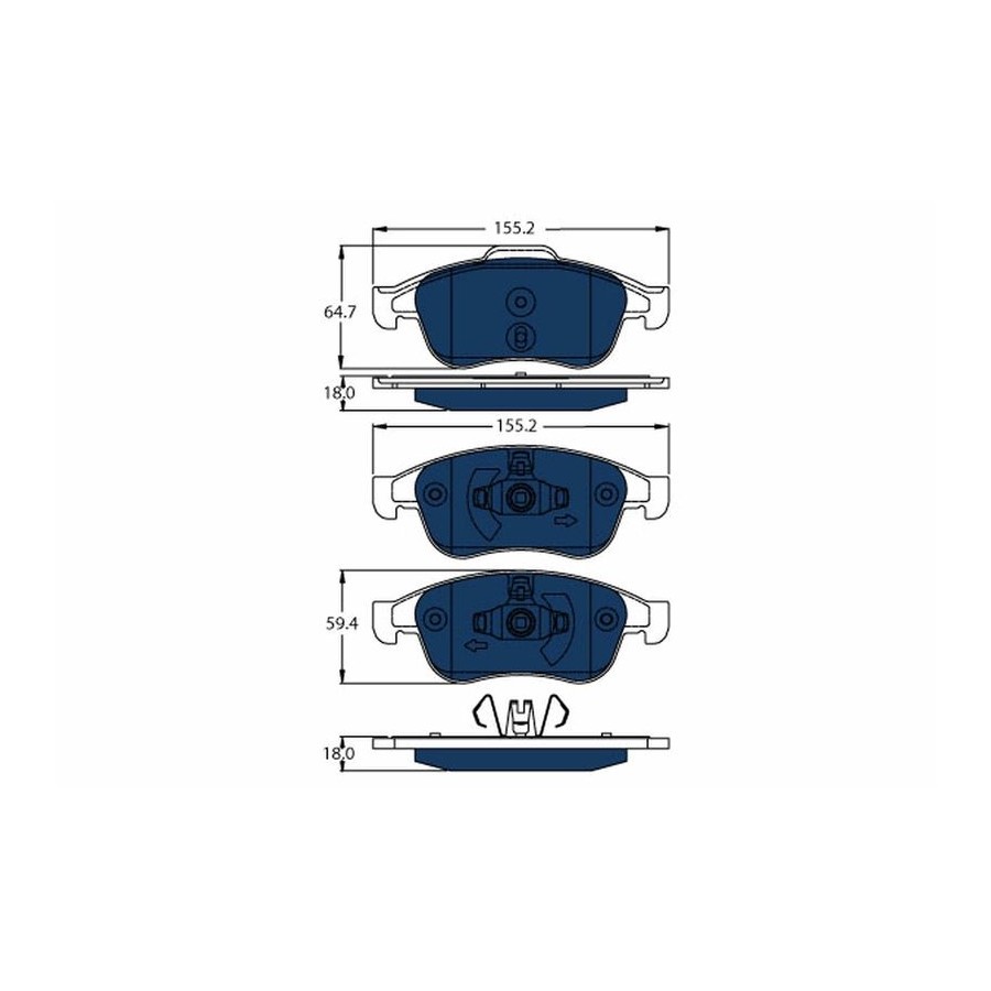 Kit de plaquettes de frein, frein à disque ELECTRIC BLUE GDB1789BTE TRW