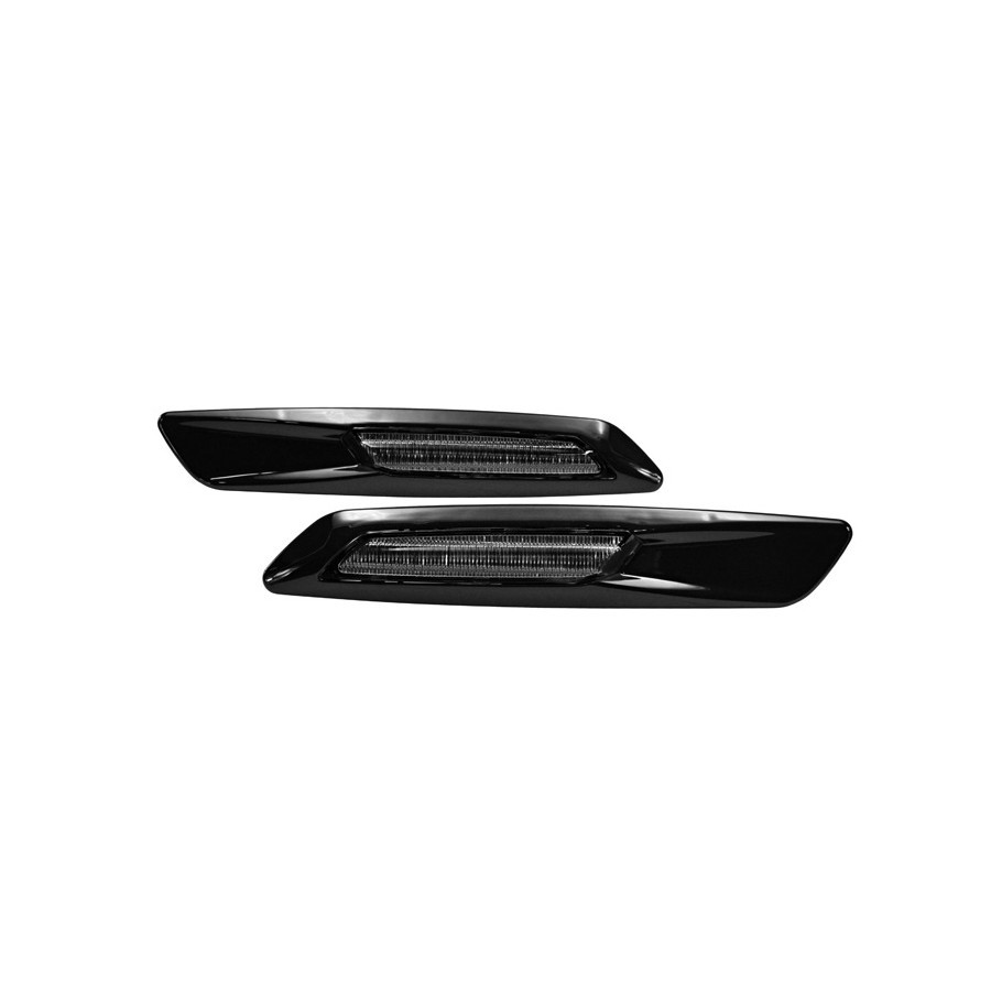 Set Clignotants latéraux LED style F10 pour BMW 1 E8x / 3 E9x / 5 E6x - Smoke / BlackChrome