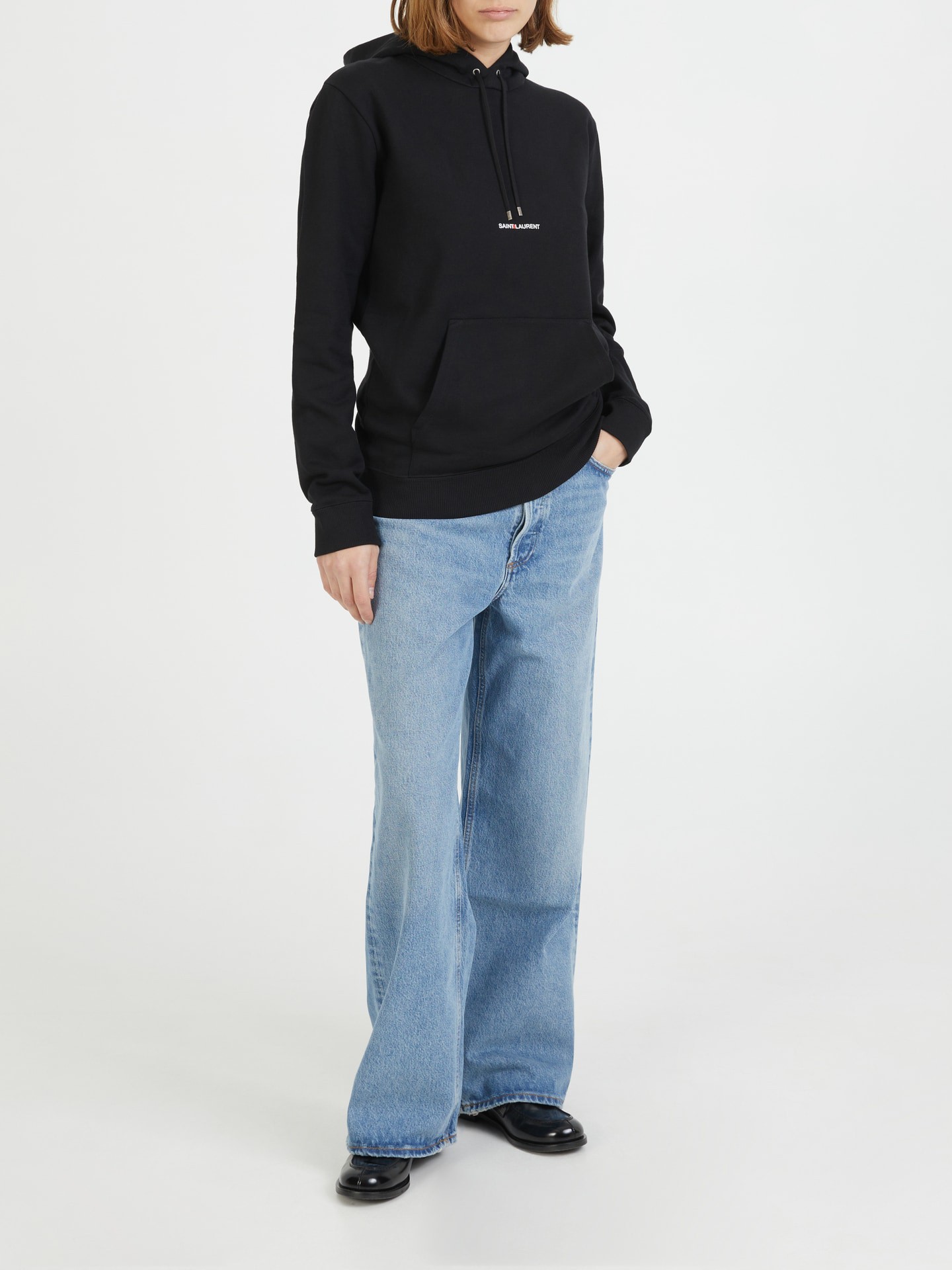 Baumwoll-Kapuzenpullover Schwarz