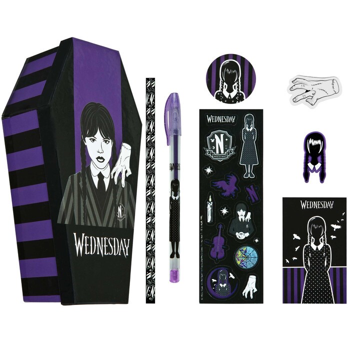 Schreib-Set Wednesday 8-teilig schwarz/violett