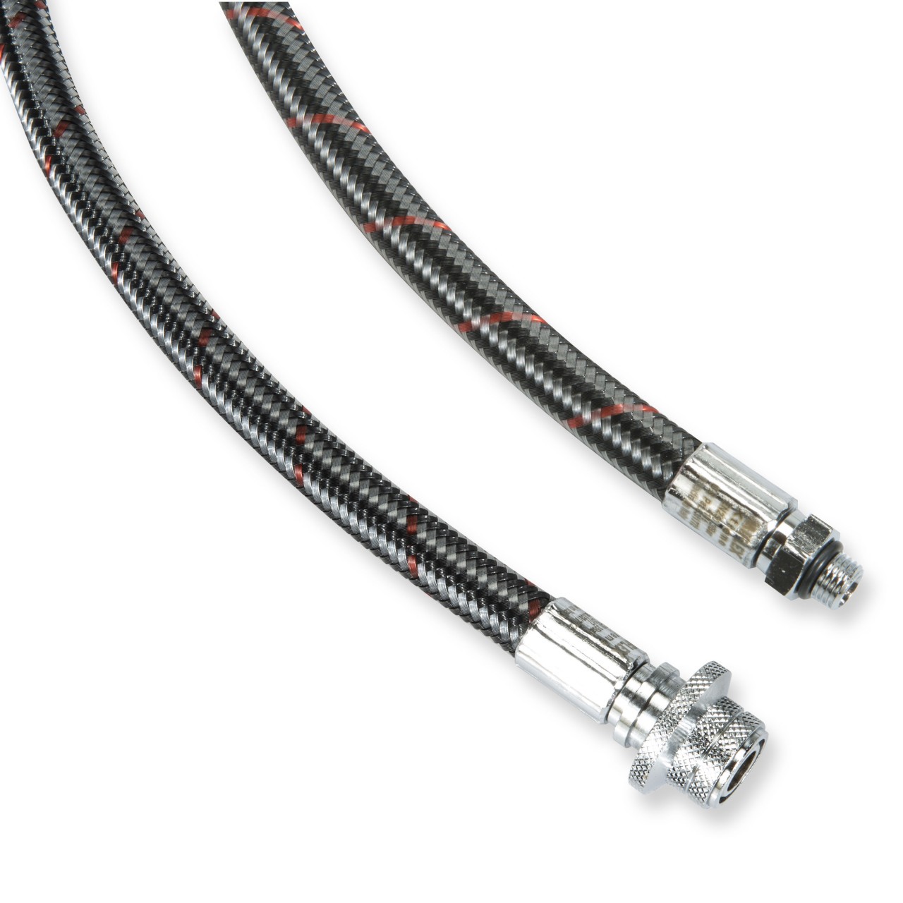 Miflex Inflatorschlauch 90 cm mit großer Kupplung - carbon rot