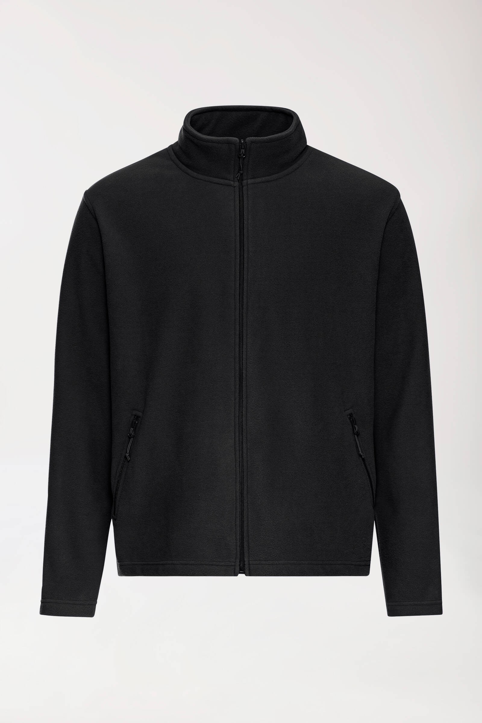 Fleecejacke Herren - Stehkragen, Schwarz