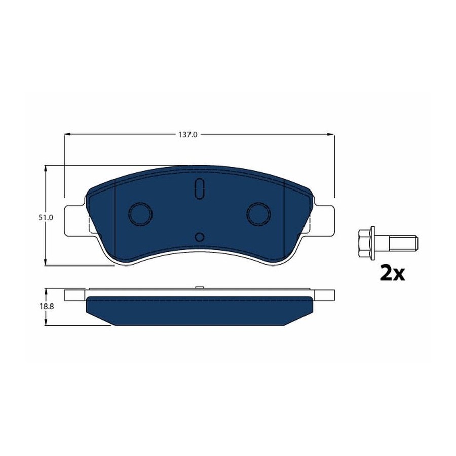Kit de plaquettes de frein, frein à disque ELECTRIC BLUE GDB1463BTE TRW