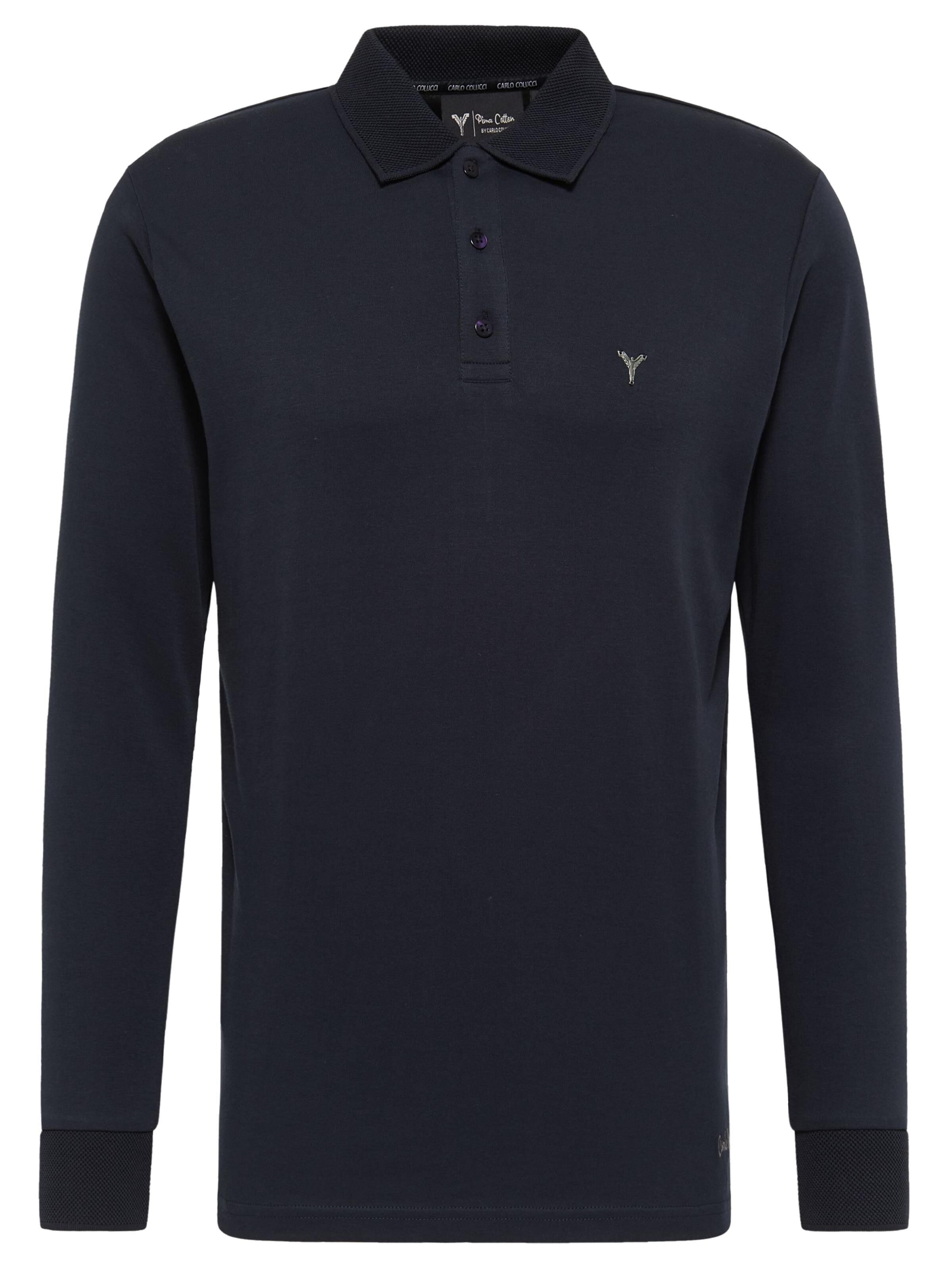 Carlo Colucci Langarm-Poloshirt - Navy 3XL Navy 3XL