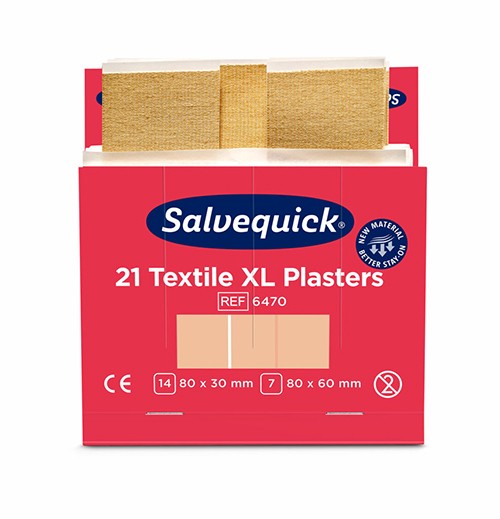 Cederroth Salvequick Textil Pflaster XL (21 Stück) braun, Nachfüllpack
