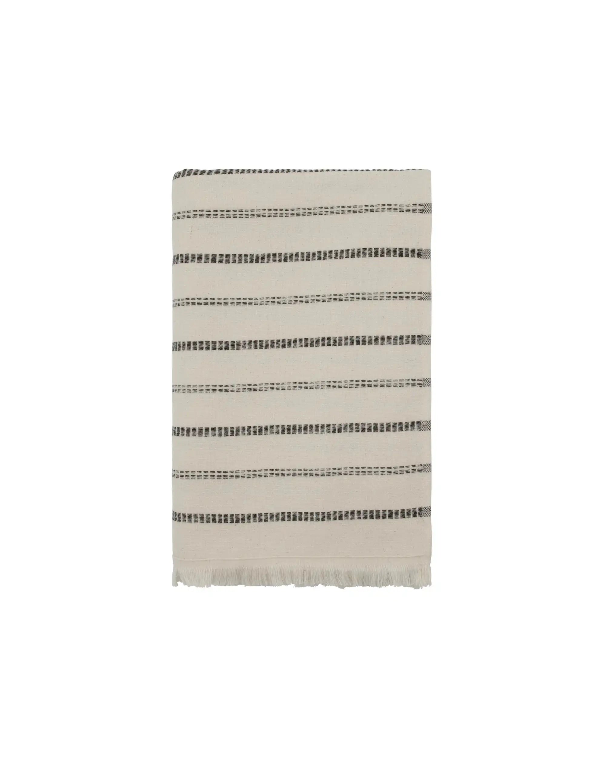 Meraki Handtuch True Gebrochen weiß Schwarz 140x70 cm