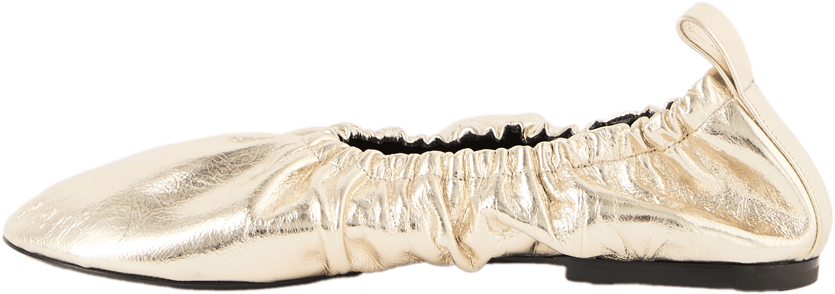 Ballerina aus Metallic-Leder Platino