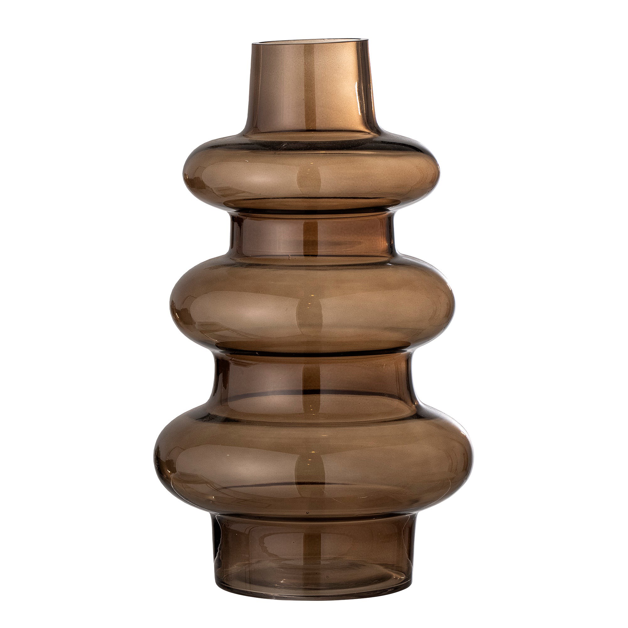 Bloomingville Vase Glas braun Rauke 34cm