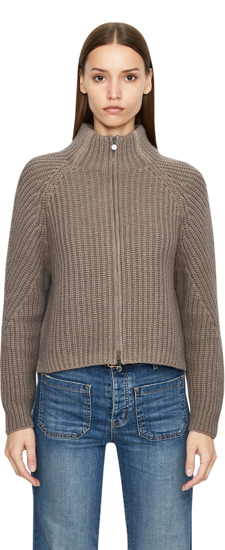 Cashmere-Strickjacke 'Grandosa' Taupe Stonewashed