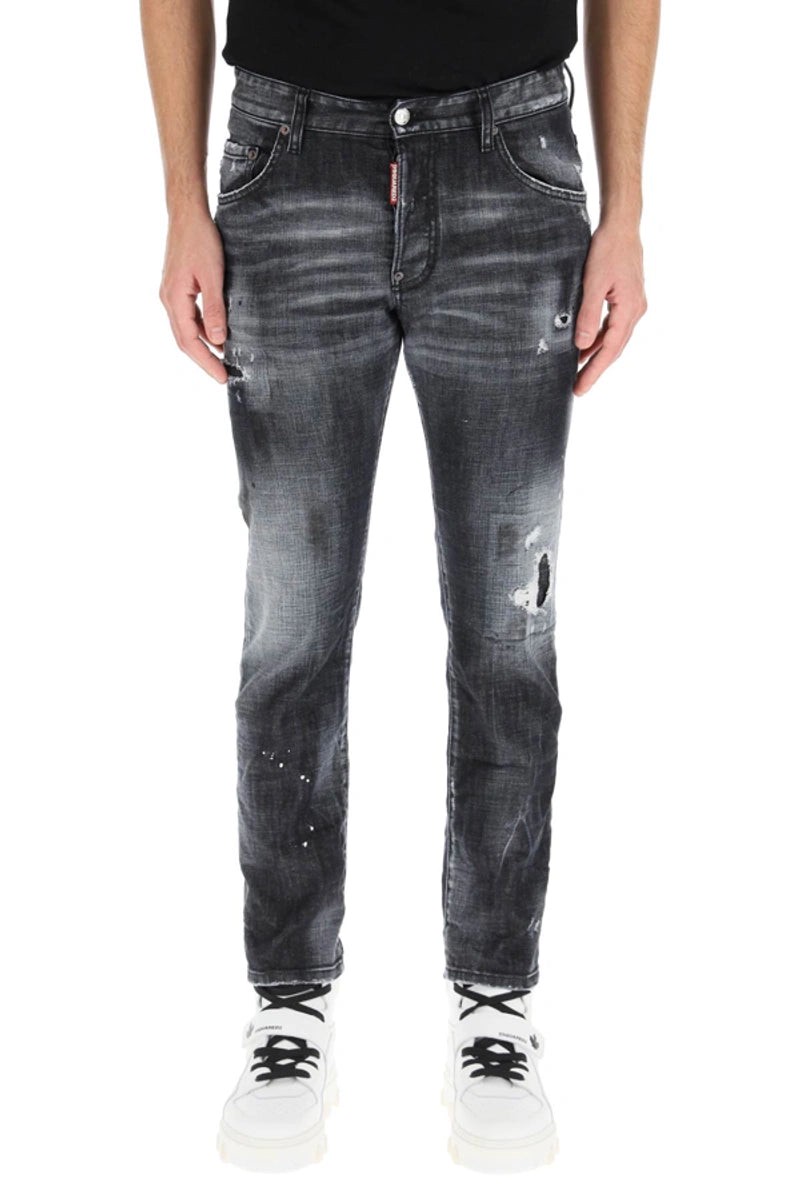 Dsquared2 Ripped Knee Wash Cool Guy Jeans in Black - Black / 38W (54)