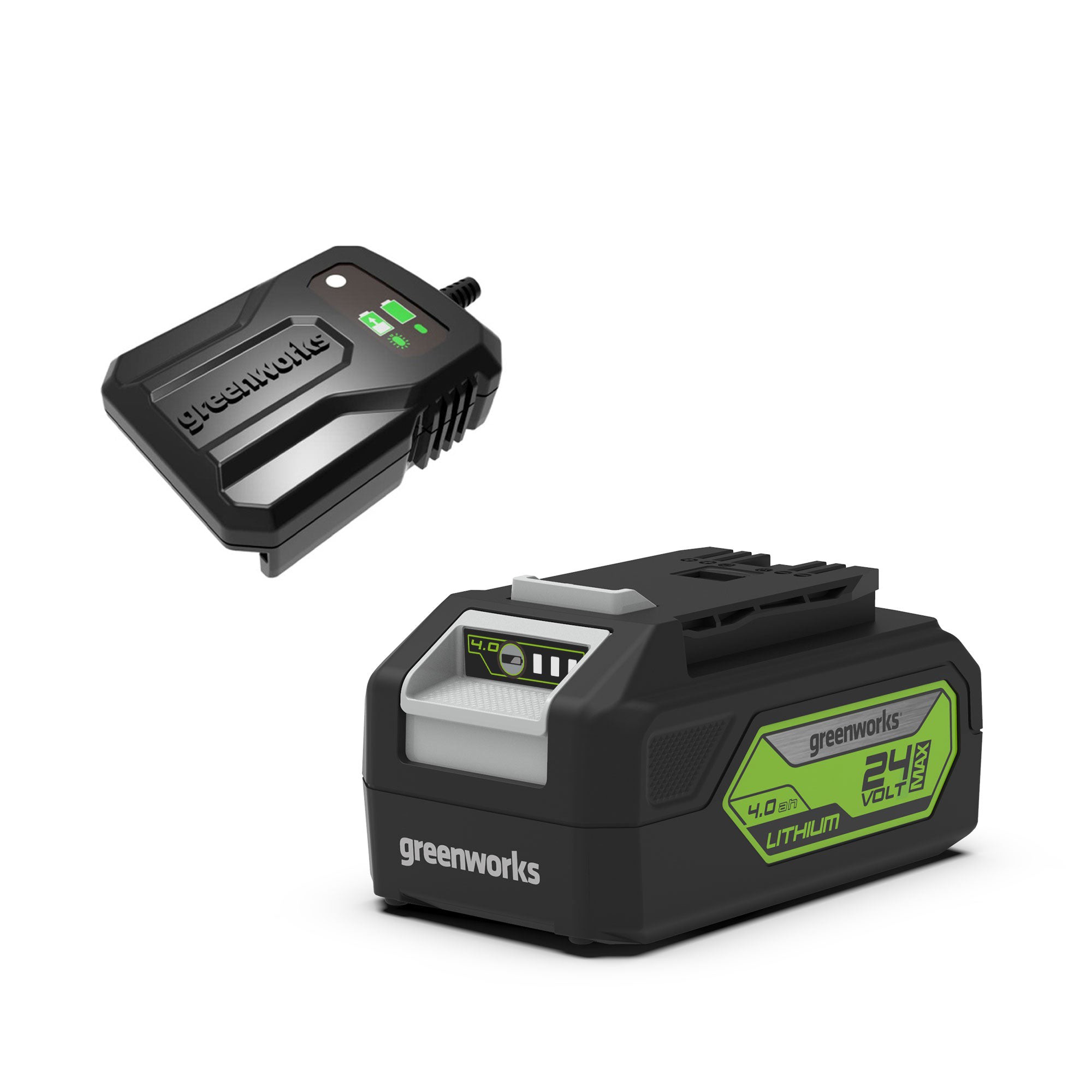 Greenworks 24V Starter Kit 4Ah Akku + Ladegerät