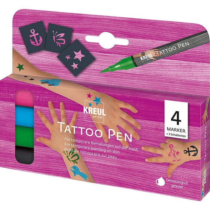KREUL Tattoostifte-Set Anker, Sterne und Schmetterling 7 Teile mehrere Farben