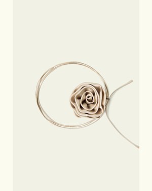 LILYSILK Collier À Col En Soie Cravate Ajustable Motif Inspiré De La Rose 100% Soie Accessoire Polyvalent Chouchou Or De Gravier Taille Unique