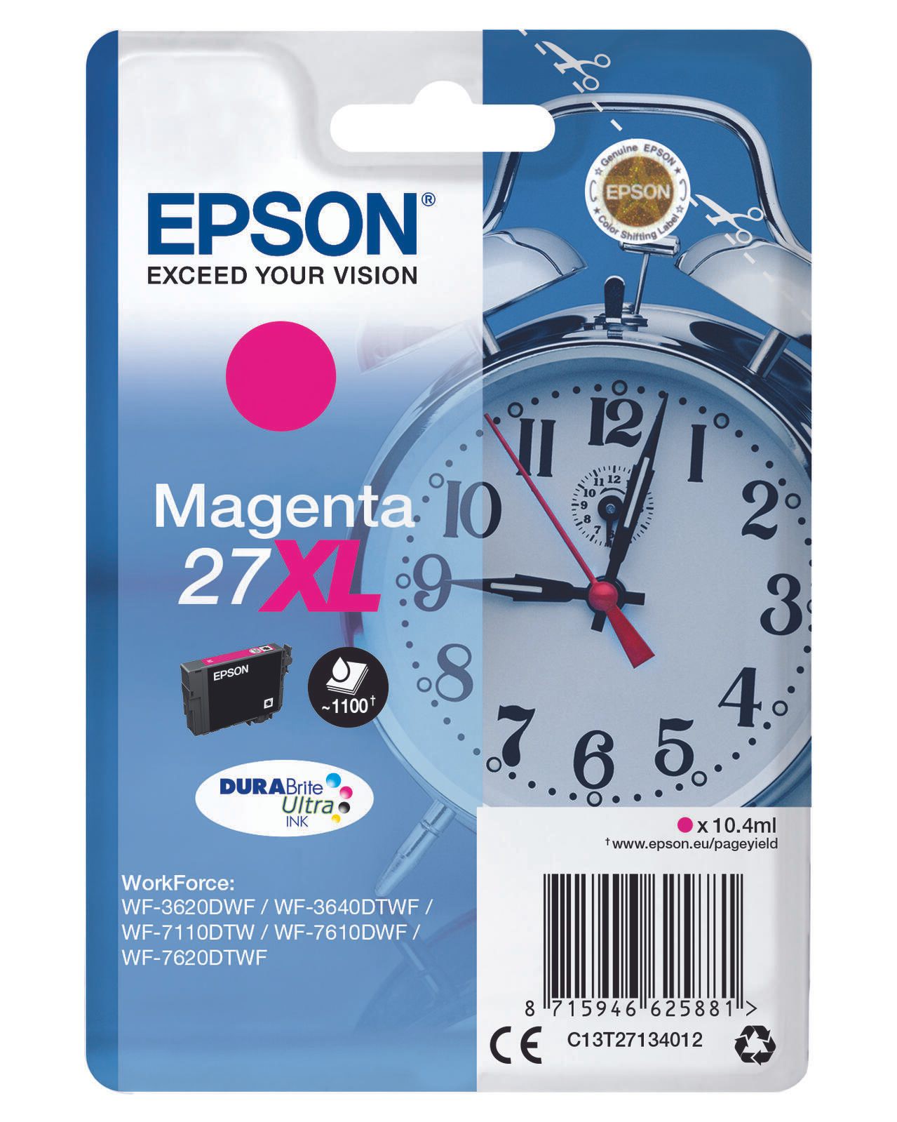Epson Original 27XL Wecker Druckerpatrone - magenta (C13T27134012)
