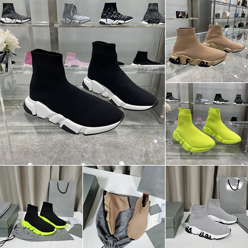 Luxuy socks Casual shoes 2.0 1.0 trainer runner sneaker speeds booties paris Platform men woman master embossed classic sock boot womens Sneakers
