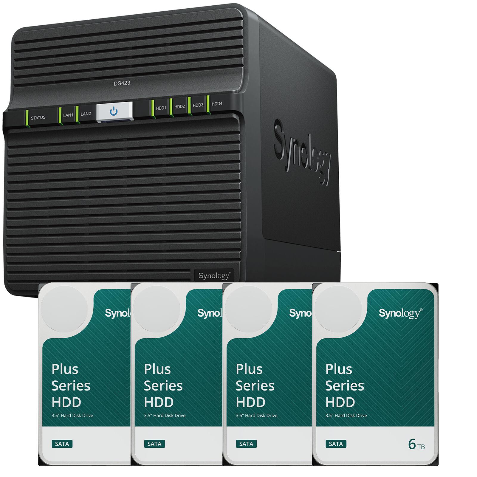 Synology DiskStation DS423 4 Einschübe NAS-Server Leergehäuse + 4x Synology Plus 3.5