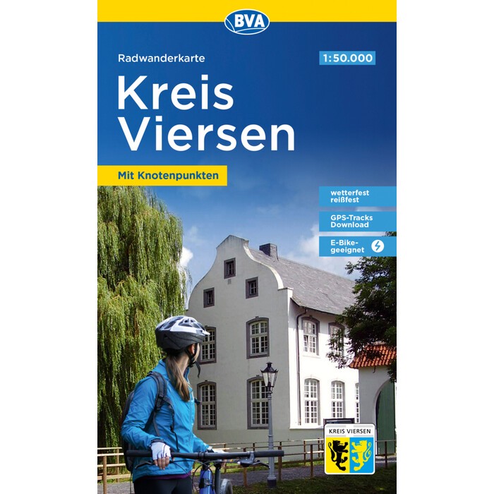 Radwanderkarte BVA Kreis Viersen mit Knotenpunkten, 1:50.000, reiß- und wetterfest, GPS-Tracks Download, E-Bike-geeignet