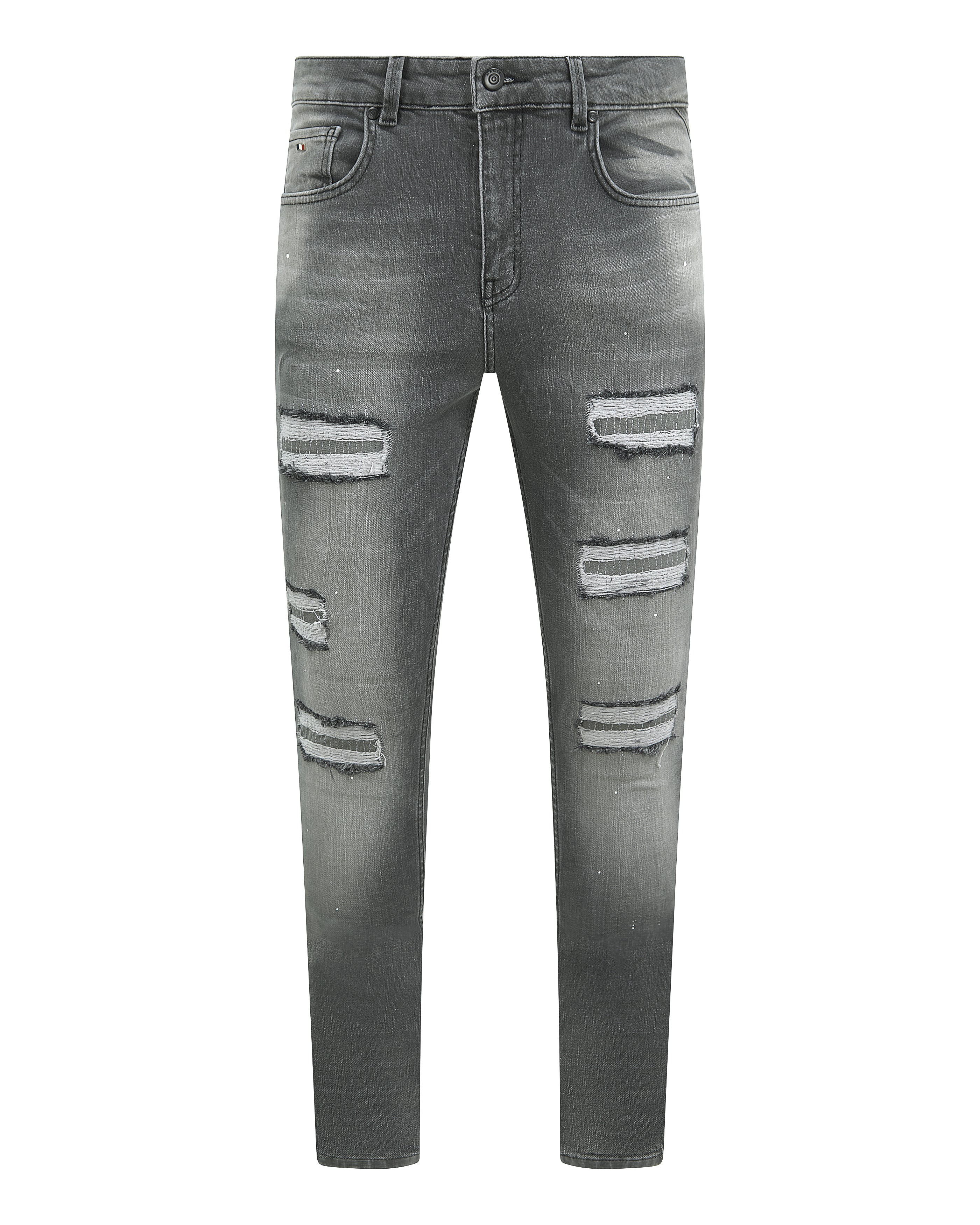 Magiri Douai Ripped Patch Jeans in Grey - Grey / 38W