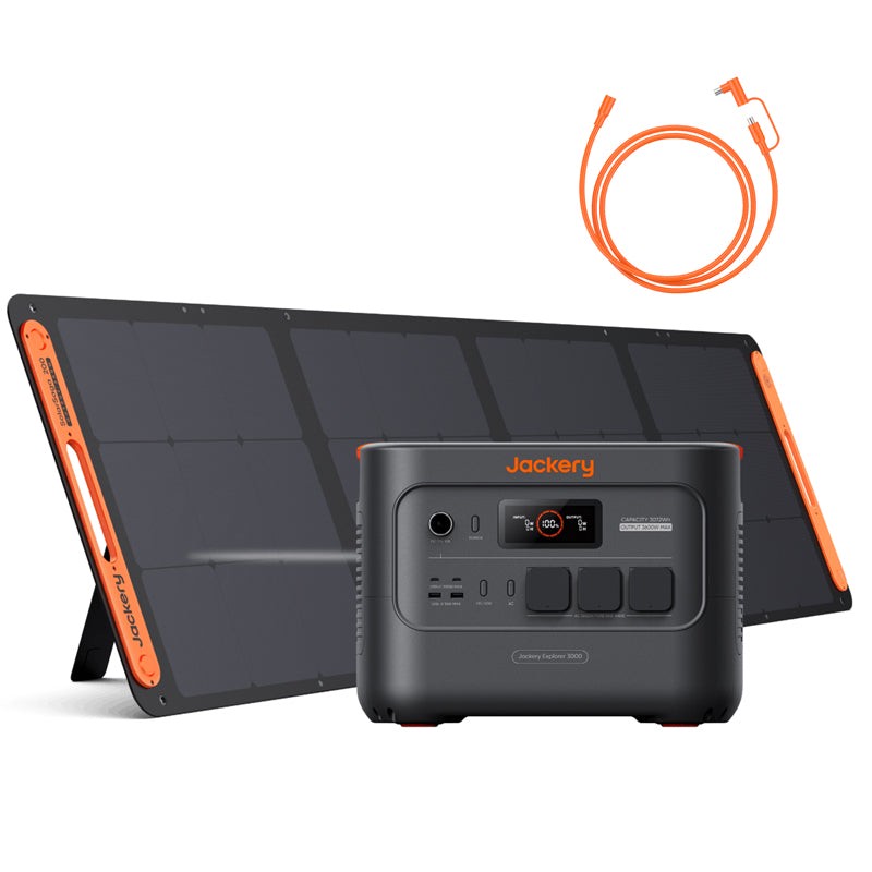 Explorer 3000v2 mit Zubehör(Explorer 3000  v2 + DC Solarpanel Verlängerungskabel 5M)