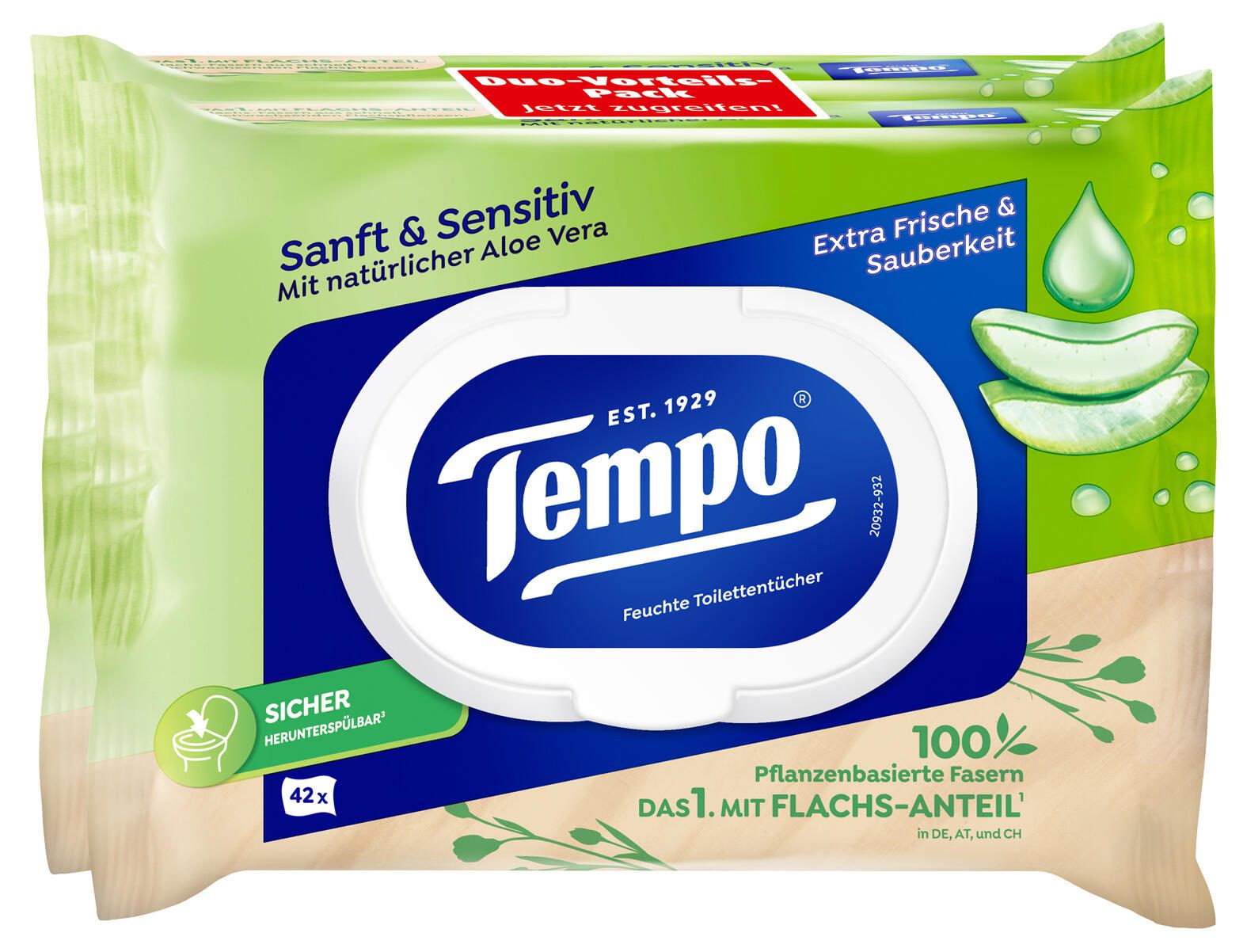 Tempo Feuchttücher Sanft & Sensitiv Duo-Pack 1-lagig