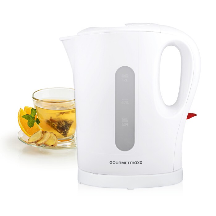 GOURMETMAXX Wasserkocher 1 Liter weiß