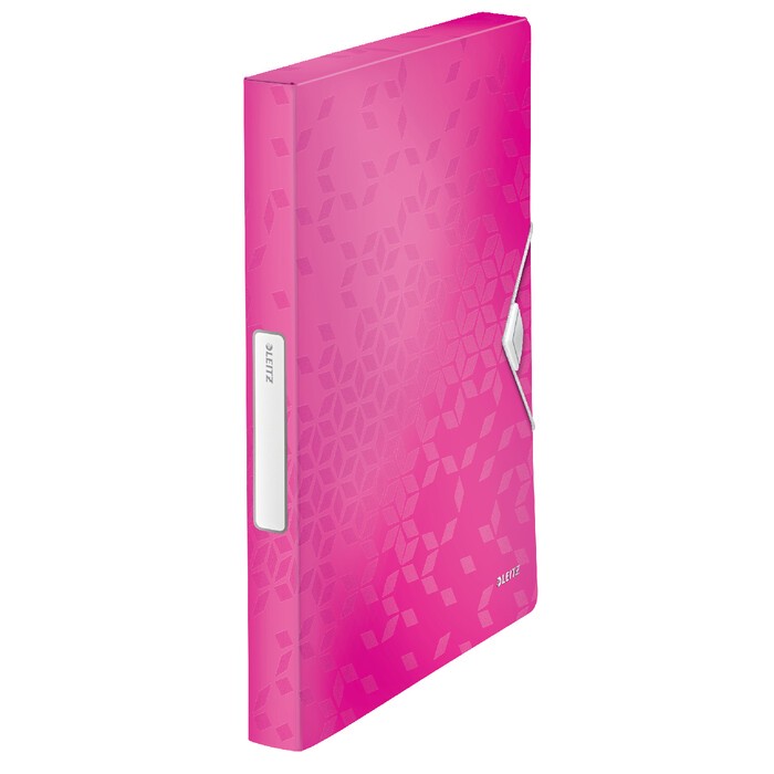 LEITZ Heftbox mit Gummizug WOW A4 pink