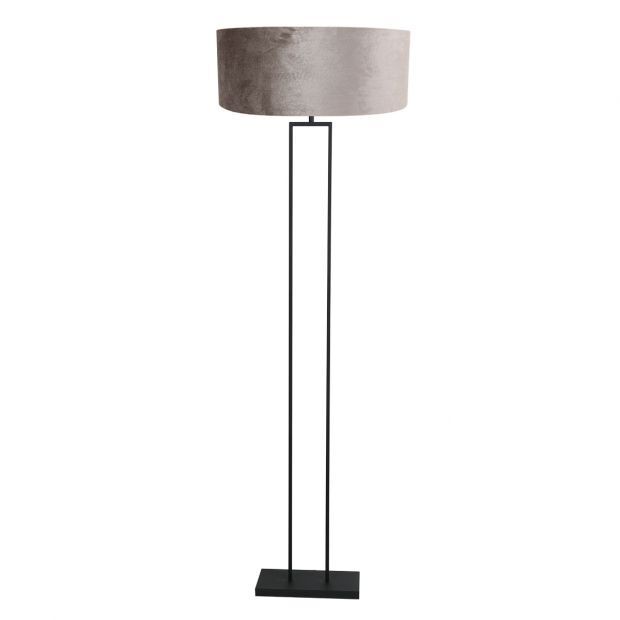 Steinhauer Stehleuchte Stang schwarz Veloursschirm silber-grau