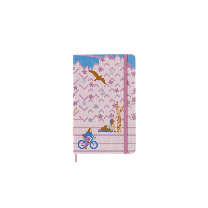 Moleskine Notizbuch - Sakura Large/A5, Liniert, Stoffeinband, Fahrrad - gebunden