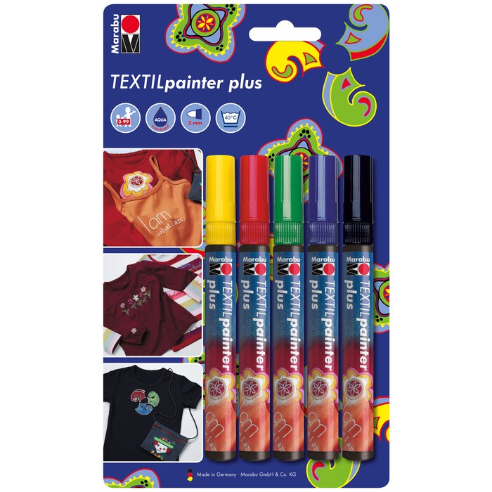 MARABU Textilstifte Textil Painter Plus 5 x 3 mm mehrere Farben