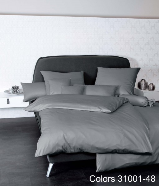 Janine Janine Mako-Satin Bettwäsche Colors 31001 graphit Größe:  240x220 cm + 2x80x80 cm