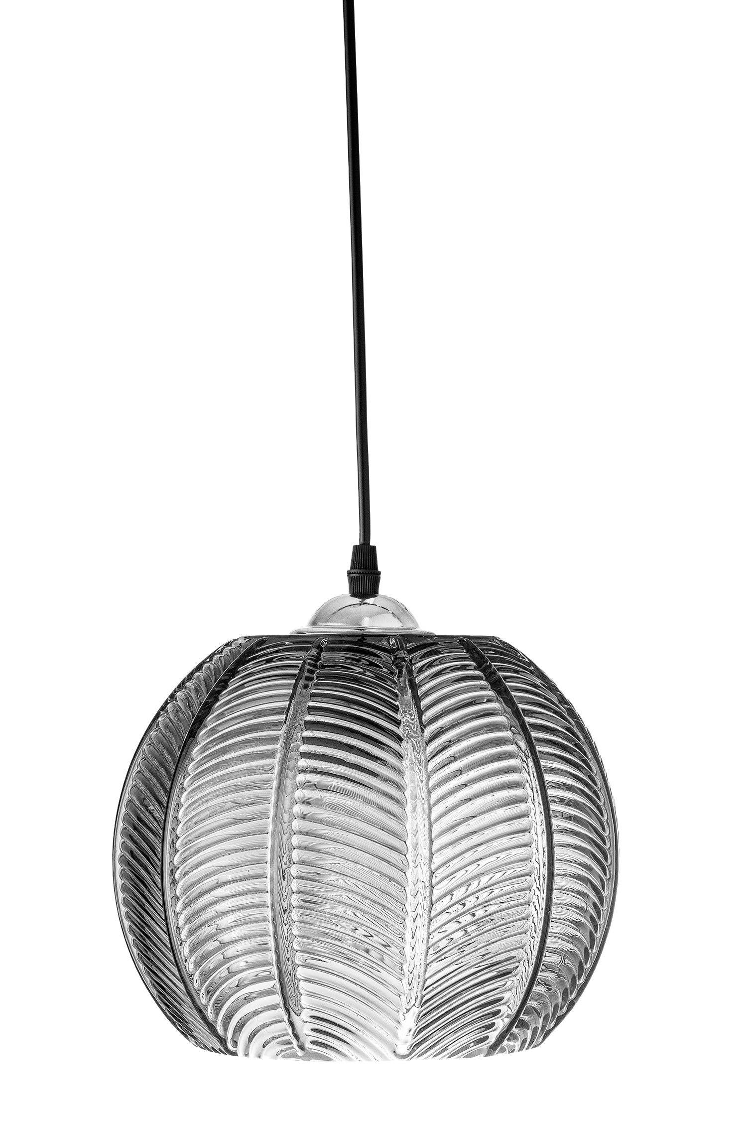 Bloomingville Hängeleuchte Glas Grau Adar 22cm