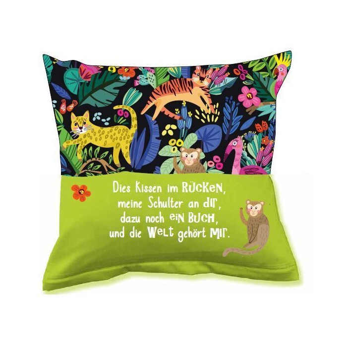 Kissen Kids Dschungel mit 1 Tasche bunt