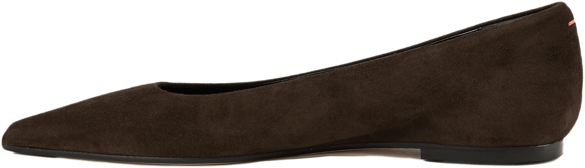 Ballerina 'Cassy' aus Veloursleder Dunkelbraun