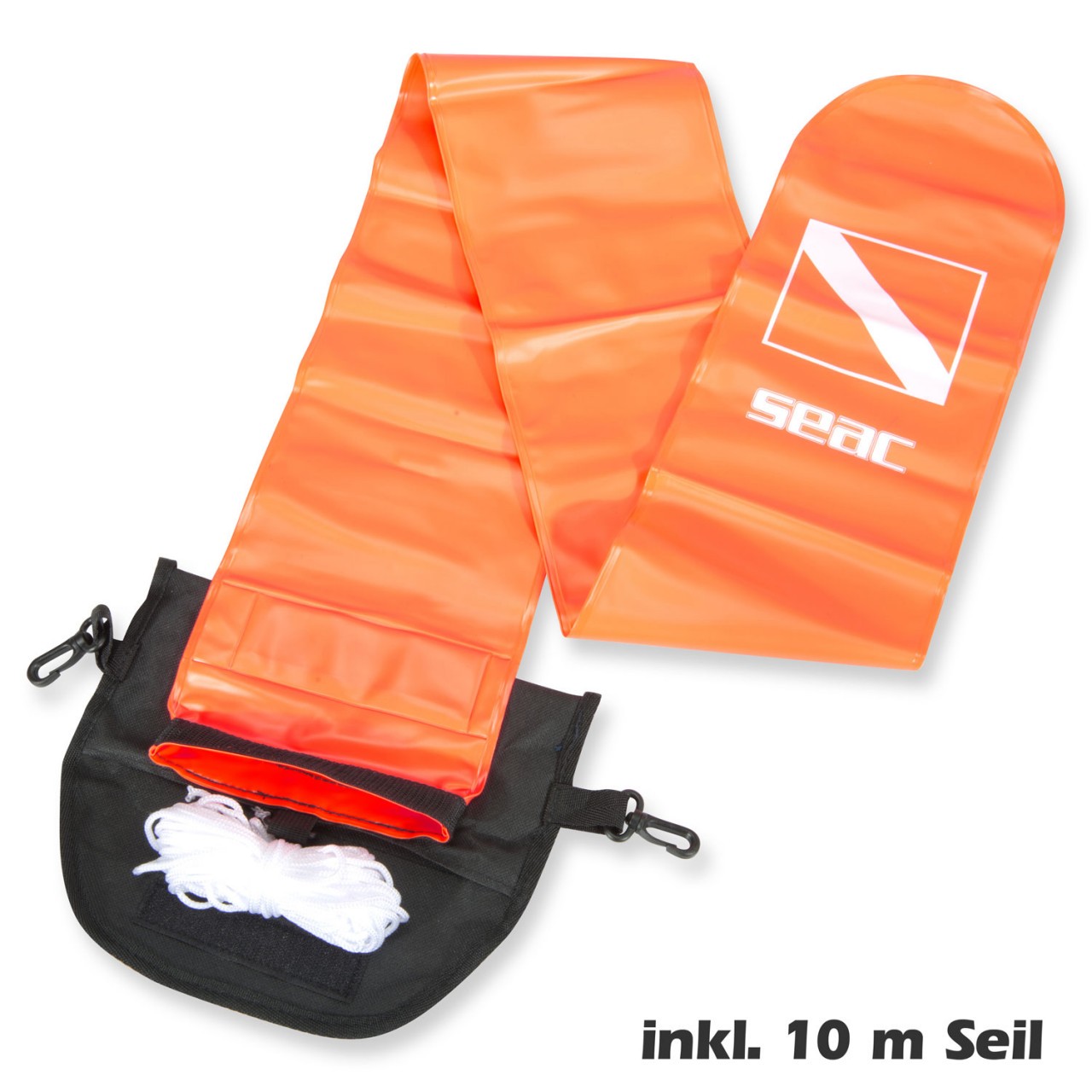 Signalboje Seac 120 cm lang mit Tasche und 10 m Leine