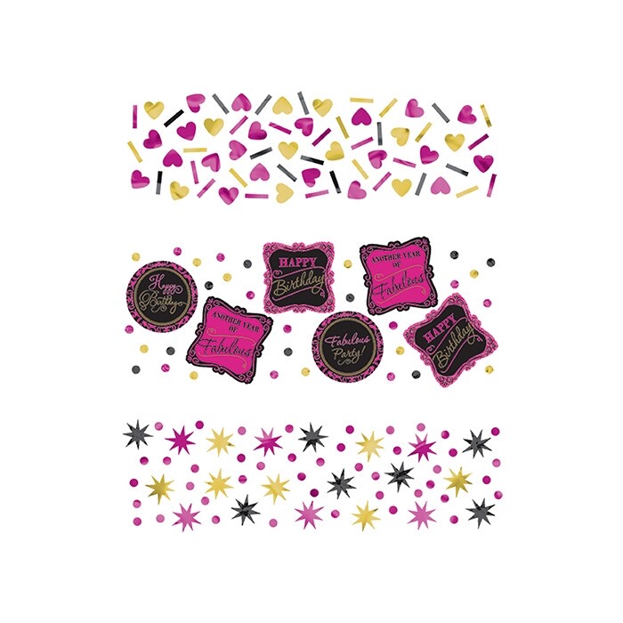 Streukonfetti - Born to be fabulous, 34g, pink / schwarz / gold