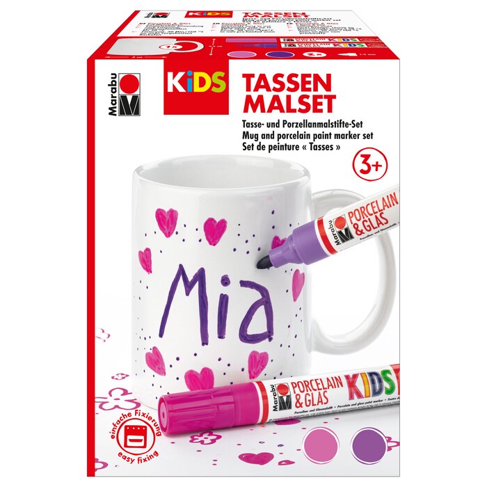 MARABU Kids Tassen-Malset Mia inkl. 2 Porcelain-Glas Painter