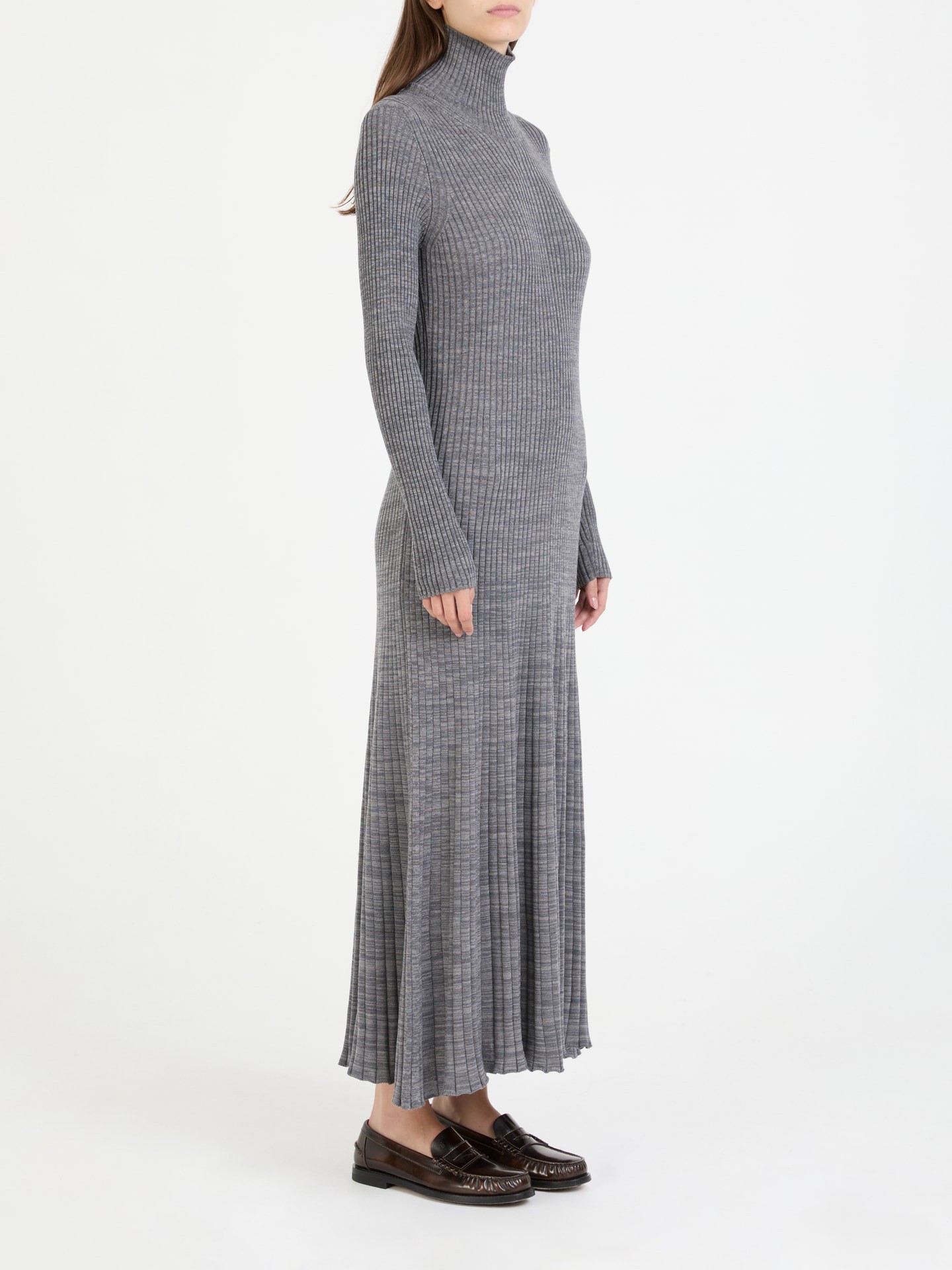 Woll-Strickkleid in Grau