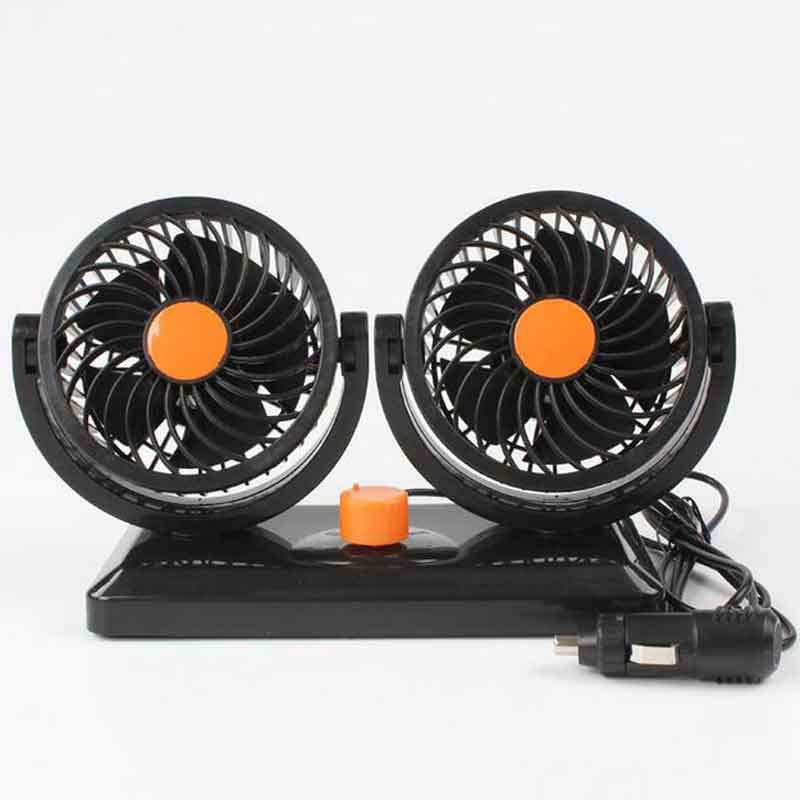 12V/24V Mini Electric Car Fan Low Noise Summer Car Air Conditioner 2 Gears Adjustable Car Fan Air Cooling Fan